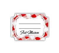 IBEX STICKER Autocollant | Lot de 96 Etiquettes confitures, modèle vichy rouge | Bocaux, Confiture maison, Bocal, Conserve | Dimension : 7cm x 5cm