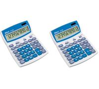Ibico, Calculatrice de Bureau 212X, compacte pour Le Bureau, la Maison et l’école, Blanc/Bleu, 140 x 32 x 190 mm, IB410161 (Lot de 2)