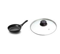 IBILI 440016 Poêle Natura 16 cm, Fonte, Schwarz & COUVERCLE VERRE TROU ANTI VAPEUR 16CM