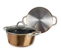 Ibili Casserole Natura en cuivre avec couvercle en aluminium 28 x 12 cm marron