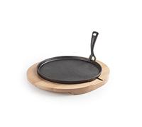 Ibili - 627026 - Plat en Fonte + Base en Bois 26 cm