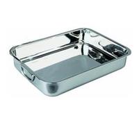 IBILI 651440 Plat à rôtir en Inox avec anses pliantes métalliques 40x28x7 cm Classique