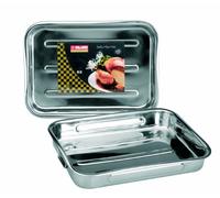 IBILI 651850 Plat à rôtir en Inox avec anses pliantes 53x38x7,5 cm Bistrot
