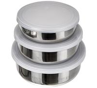 Ibili Lot de 3 boîtes alimentaires 712000 en inox avec couvercles en plastique 14/16/18 cm