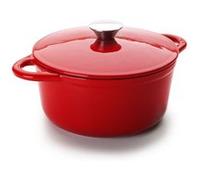 IBILI - Cocotte ronde rouge, 24 x 11,5 cm, Fonte, Compatible avec l’induction