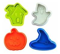 Ibili Emporte-pièces 733000 Halloween avec poussoir Lot de 4