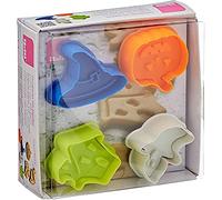 IBILI 733000 Lot de 4 emporte-pièces avec Poussoir Halloween