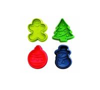 Ibili Emporte-pièces Noël – Lot de 4 avec poussoir
