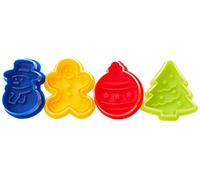IBILI 733100 Lot de 4 emporte-pièces avec Poussoir Noël
