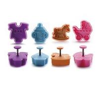 IBILI 734900 Lot de 4 emporte-pièces avec Poussoir Baby