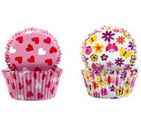 Caissettes à cupcakes cœurs et fleurs 100 pièces Ibili