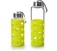 Ibili - Bouteille en Verre Lake, 550 ml, Vert, Borosilicate, Réutilisable, Protection Anti-Choc