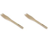 Ibili - 747530R - Fourchette en Bois À Manche Rond 30 cm (Lot de 2)