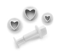 IBILI 788408 Lot de 3 emporte-pièces avec Poussoir Coeur