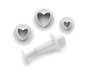 IBILI 788408 Lot de 3 emporte-pièces avec Poussoir Coeur
