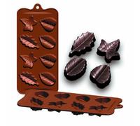 Plaq.Silicone Bonbons Feuilles 10.5x21x2.5