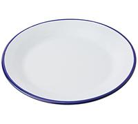 Ibili 901128 Assiette plate en acier émaillé vitrifié Blanche 28 cm