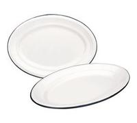 IBILI Plat ovale 903925 Acier émaillé blanc 25 x 17 cm