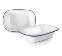 IBILI Plat rectangulaire profond 905022 émaillé blanc 22 cm