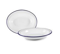 905232 plat ovale profond email Blanca 32x25 cm