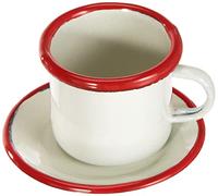 IBILI 908405 Gobelet avec Assiette, INOX, Blanc/Rouge, 9 x 5 x 5 cm