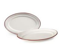 Plat Ovale Email Bordeaux 25 Cm