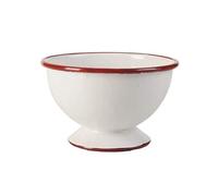 IBILI 909512 Bol avec Pied, Porcelaine, Blanc/Rouge, 14 x 14 x 8 cm