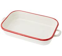 IBILI Plat à rôtir 909932 – émail bordeaux, anses en acier blanc 32 x 22 x 7 cm