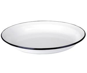 IBILI 912932 Assiette en acier émaillé vitrifié Blanche 32 cm