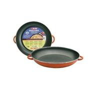 IBILI – Poêle à paella 38 cm orange, acier émaillé vitrifié, 8 portions, compatible avec l’induction