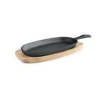 IBILI - Assiette en fonte avec base en bois de hêtre 24 x 17,5 cm