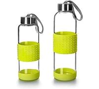 Ibili - Bouteille en Verre Sky, 360 ml, Vert, Borosilicate, Réutilisable, Protection Anti-Choc