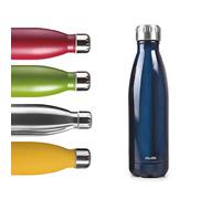 IBILI - Bouteille Isotherme Bleue, 500 ML, Acier Inoxydable 18/10, Double Paroi, Réutilisable