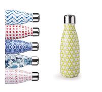 Ibili - Bouteille Isotherme Mosaic Lemon (Citron Mosaïque), 350 ml, Acier Inoxydable 18/10, Double Paroi, Réutilisable