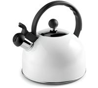 Ibili - Cafetière Silbante Blanche, 2,5 Litres, Acier Inoxydable, Compatible avec les Plaques à Induction