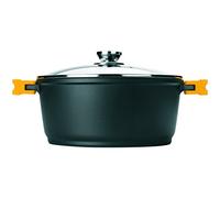 IBILI - Casserole Evolution en Fonte d’Aluminium, Couvercle en Verre et poignées en Silicone, 20 cm, Antiadhésif, Compatible avec l’Induction