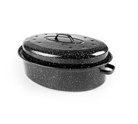IBILI - Cocotte ovale noire, 34 x 27 x 13 cm, Acier émaillé