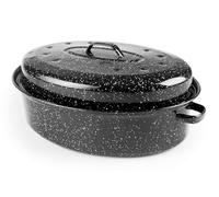 IBILI - Cocotte ovale noire, 42 x 32 x 15 cm, Acier émaillé