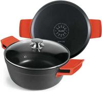 Ibili Excellent Titanio 462120 Casserole avec couvercle, fonte/fonte d'aluminium, diamètre 20 cm, compatible avec les cuisinières à induction, revêtement antiadhésif