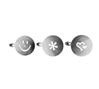 Ibili - Lot De 3 Pochoirs De Décoration De Mousse, Acier Inoxydable