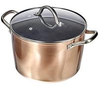 IBILI - Marmite Nature à revêtement en cuivre avec couvercle en verre, 24 cm, Antiadhésif style pierre, Compatible avec l’induction