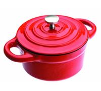 IBILI - Mini cocotte ronde rouge, 10 x 4,5 cm, Fonte, Compatible avec l’induction