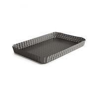 IBILI perforé Oblong Poêle en Acier laminé à 31 x 21, Assiette, Noir, Taille Unique