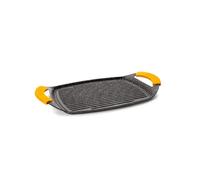 IBILI - Plancha ondulée en pierre basique, 47 x 29 cm, Fonte d’aluminium, Antiadhésif style pierre, Compatible avec l’induction