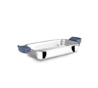 IBILI - Poêle à frire 5Ply Element 34 x 26 x 4,5 cm, sans antiadhésif, 5 couches, compatible avec induction, passe au four, poignées amovibles en silicone
