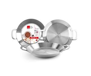 IBILI - Poêle à paella triple couches Triply Energy, 38 cm, Acier inoxydable, 8 portions, Compatible avec l’induction