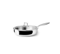Ibili Sauteuse Triply Natural 28 cm avec couvercle – Compatible avec induction – Argent