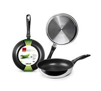 IBILI - Poêle New Ecologic, 24 cm, Acier inoxydable, Xylan antiadhésif, Compatible avec l’induction