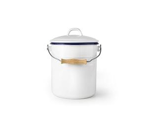 IBILI - Seau à compost avec couvercle, 4 litres, acier émaillé, design artisanal