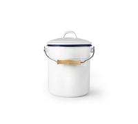 IBILI - Seau à compost avec couvercle 6 litres en acier émaillé, design artisanal